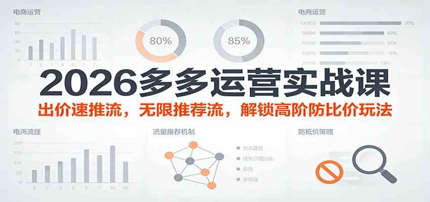 2026多多运营实战课：出价速推流，无限推荐流，解锁高阶防比价玩法（更新）-洛柒笔记
