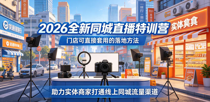 2026全新同城直播特训营，门店可直接套用的落地方法，助力实体商家打通线上同城流量渠道-洛柒笔记
