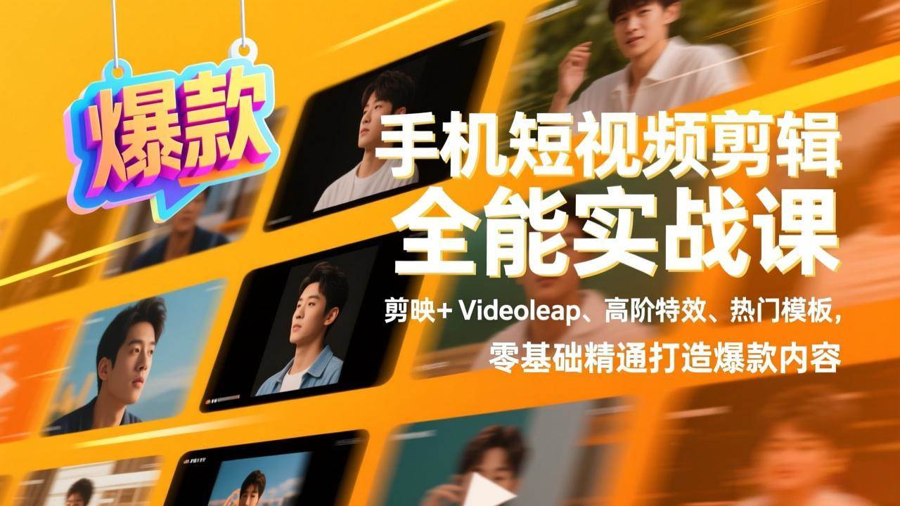 （17347期）手机短视频剪辑全能实战课，剪映+Videoleap、高阶特效、热门模板，零基础精通打造爆款内容-洛柒笔记