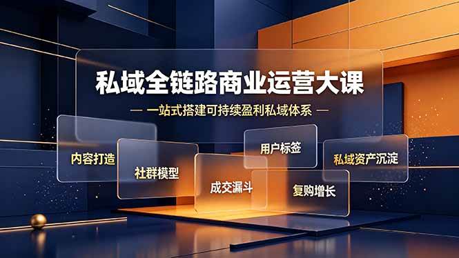 （19166期）私域全链路商业运营大课，内容打造社群模型成交漏斗，一站式搭建可持续盈利私域体系-洛柒笔记