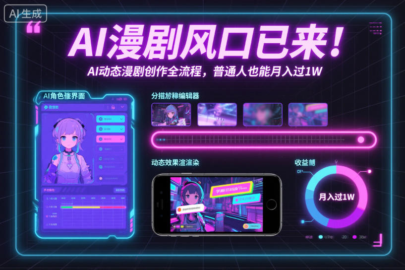 AI漫剧风口已来！AI动态漫剧创作全流程，普通人也能月入过1W-洛柒笔记