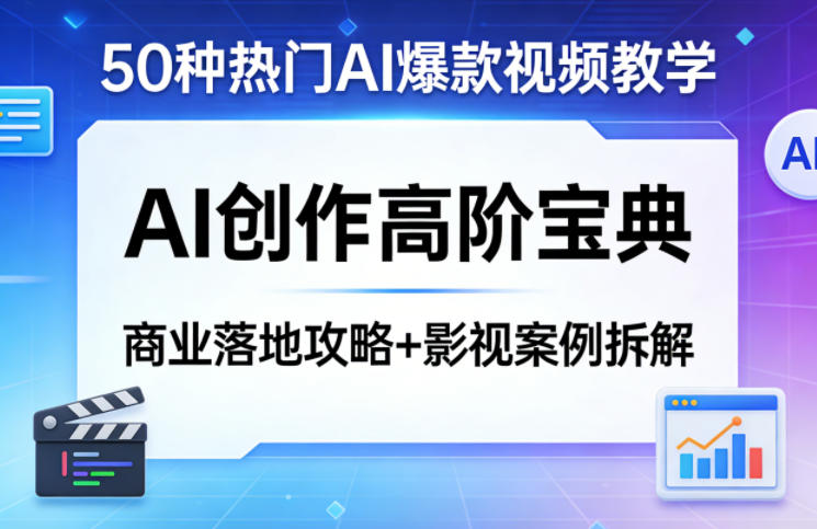 50种热门AI爆款视频教学，AI创作高阶宝典，商业落地攻略+影视案例拆解-洛柒笔记