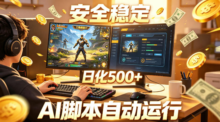 三角洲全自动挂G项目，AI脚本躺賺，日化500+，无需手动操作【揭秘】-洛柒笔记
