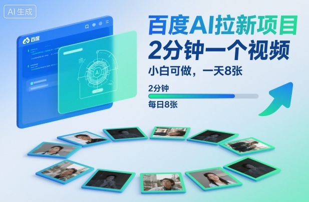 百度AI拉新项目，2分钟一个视频，小白可做，一天8张【附案例+保姆级教程】-洛柒笔记