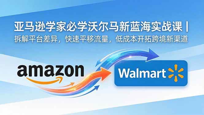 （18635期）亚马逊卖家必学沃尔玛新蓝海实战课｜拆解平台差异，快速平移流量，低成本开拓跨境新渠道-洛柒笔记