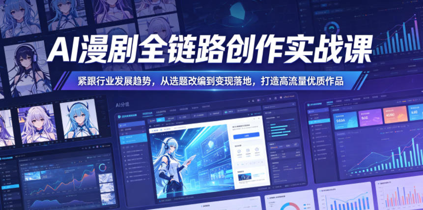 AI漫剧全链路创作实战课，紧跟行业发展趋势，从选题改编到变现落地，打造高流量优质作品-洛柒笔记