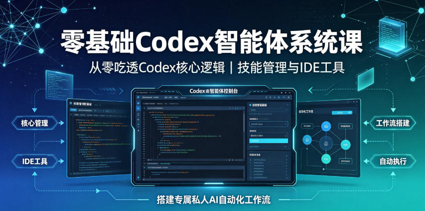 零基础Codex智能体系统课｜从零吃透Codex核心逻辑、技能管理与IDE工具，搭建专属私人AI自动化工作流-洛柒笔记