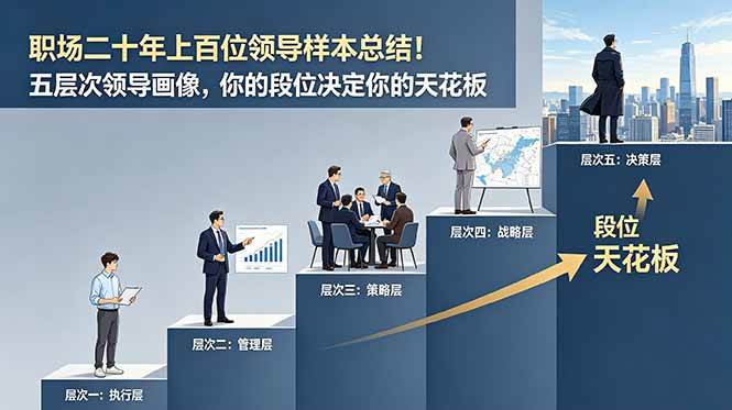 （18900期）付费文章：职场二十年上百位领导样本总结！五层次领导画像，你的段位决定你的天花板-洛柒笔记