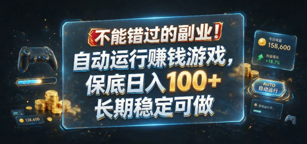 不能错过的副业！自动运行賺钱游戏，保底日入100+，长期稳定可做-洛柒笔记