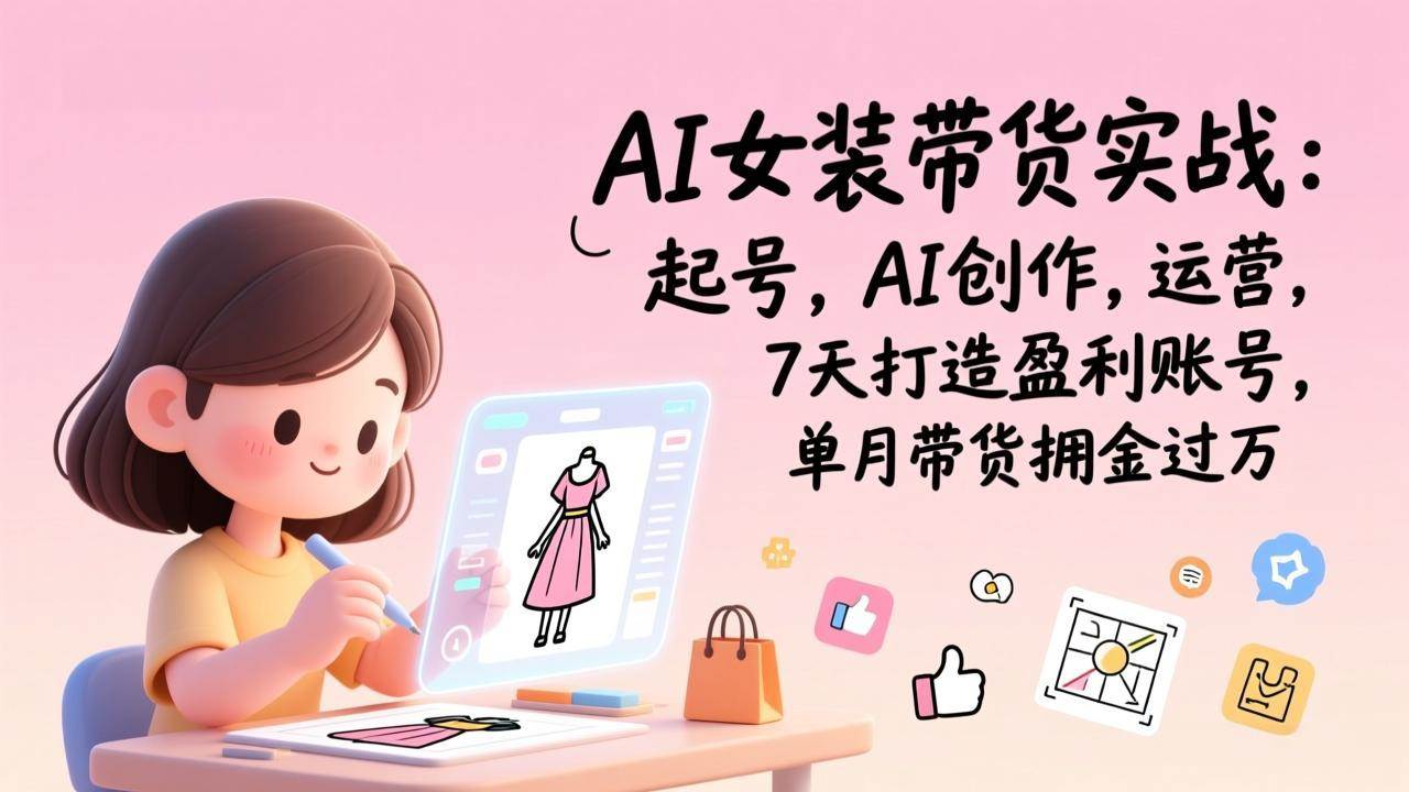 （17088期）AI女装带货实战：起号，AI创作，运营，7天打造盈利账号，单月带货佣金过万-洛柒笔记