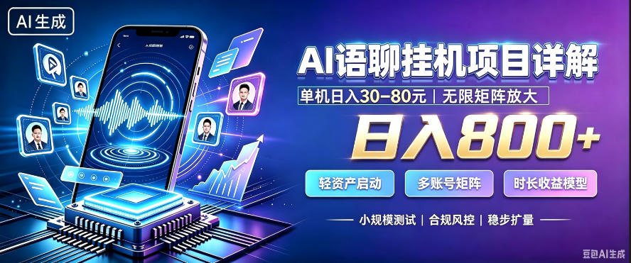 AI聊天挂G项目，日入800+，适用个人副业，支持工作室矩阵操作，放大收益【揭秘】-洛柒笔记