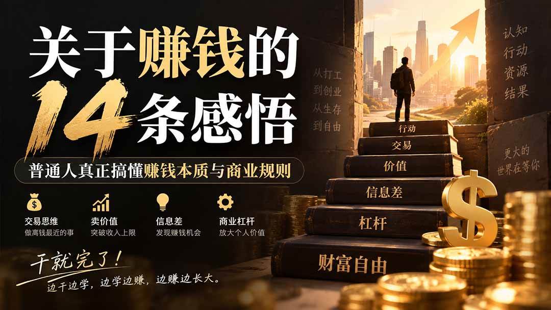 （20384期）付费文章：关于賺钱的14条感悟关于赚钱的14条感悟：普通人真正搞懂赚钱本质与商业规则-洛柒笔记