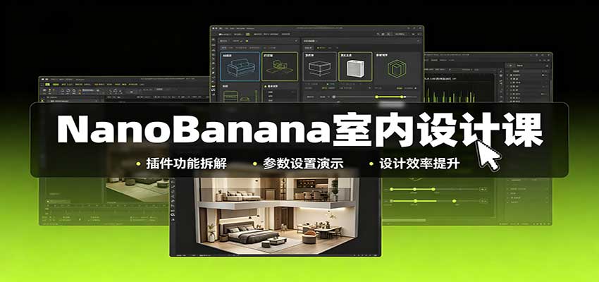 NanoBanana室内设计课：无限画布配置，插件实操，生图改图视频制作-洛柒笔记