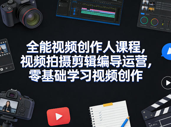 全能视频创作人课程，视频拍摄剪辑编导运营，零基础学习视频创作（更新2026年3月）-洛柒笔记