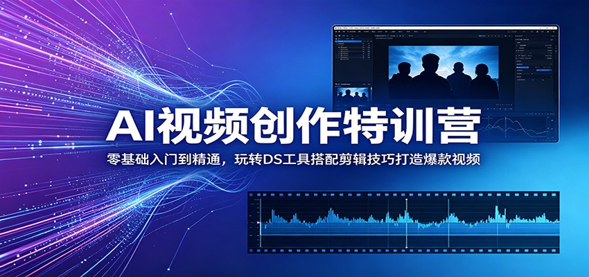 AI视频创作特训营：零基础入门到精通，玩转DS工具搭配剪辑技巧打造爆款视频-洛柒笔记
