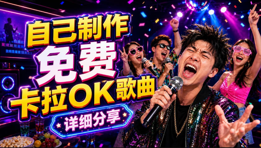 零基础AI制作免费卡拉OK视频教程，从歌曲生成、音轨分离到字幕制作、视频导出，手把手教学-洛柒笔记