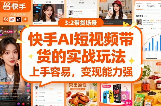 快手ai短视频带货的实战玩法，上手容易，变现能力强-洛柒笔记