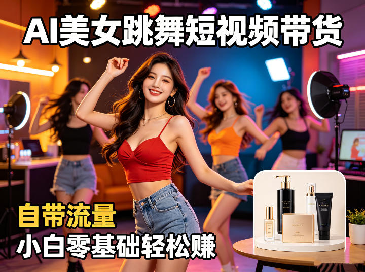 AI美女跳舞短视频带货：自带流量，小白零基础轻松賺，详细拆解-洛柒笔记