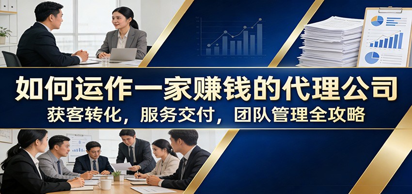 如何运作一家赚钱的代理公司：获客转化，服务交付，团队管理全攻略-洛柒笔记