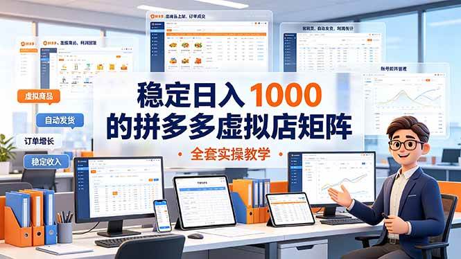 （19253期）稳定日入 1000 的拼多多虚拟店矩阵，全套实操教学-洛柒笔记