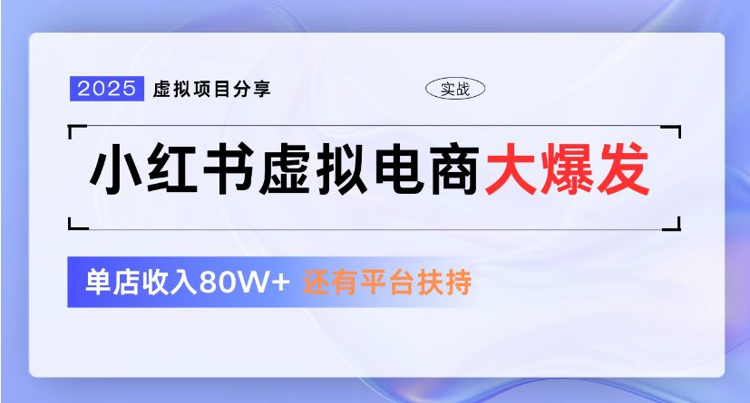 小红书虚拟店铺 蓝海项目 小白轻松一天300+-洛柒笔记