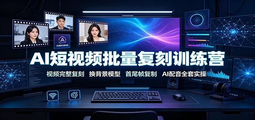 AI短视频批量复刻训练营：视频完整复刻，换背景模型、首尾帧复制、AI配音全套实操-洛柒笔记