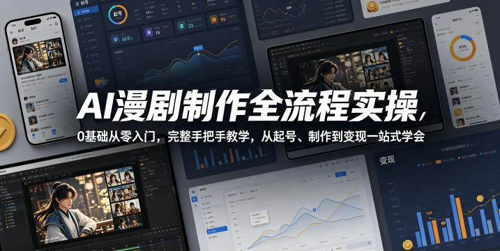 AI漫剧制作全流程实操，0基础从零入门，完整手把手教学，从起号、制作到变现一站式学会（更新）-洛柒笔记