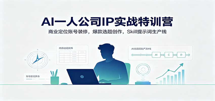 AI一人公司IP实战特训营：商业定位账号装修，爆款选题创作，Skill提示词生产线-洛柒笔记