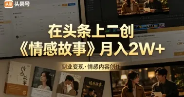 在头条上二创《情感故事》这个月我已经赚2W+-洛柒笔记