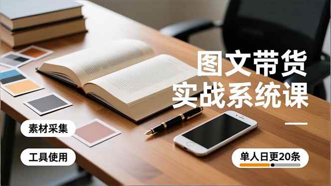 （16705期）图文带货实战系统课，工具使用、素材采集、防同质化，单人日更20条月入3w+-洛柒笔记