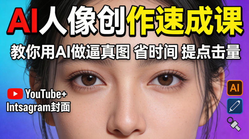 YouTube+Instagram封面没人点？AI人像创作速成课，教你用AI做逼真图，省时间还能提点击量！-洛柒笔记