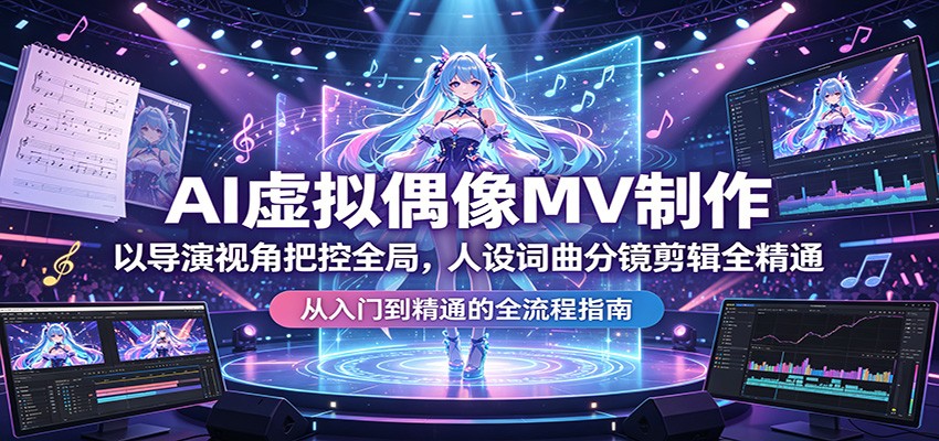 AI虚拟偶像MV制作：以导演视角把控全局，人设词曲分镜剪辑全精通-洛柒笔记