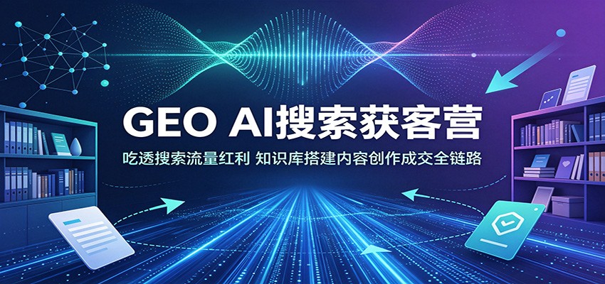 GEO AI搜索获客营：吃透搜索流量红利，知识库搭建内容创作成交全链路-洛柒笔记