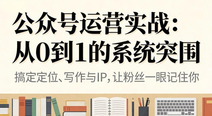 公众号运营实战，从定位到变现的全流程，从0到1的系统突围-洛柒笔记