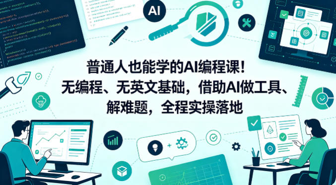 普通人也能学的AI编程课！无编程、无英文基础，借助AI做工具、解难题，全程实操落地（更新6月）-洛柒笔记