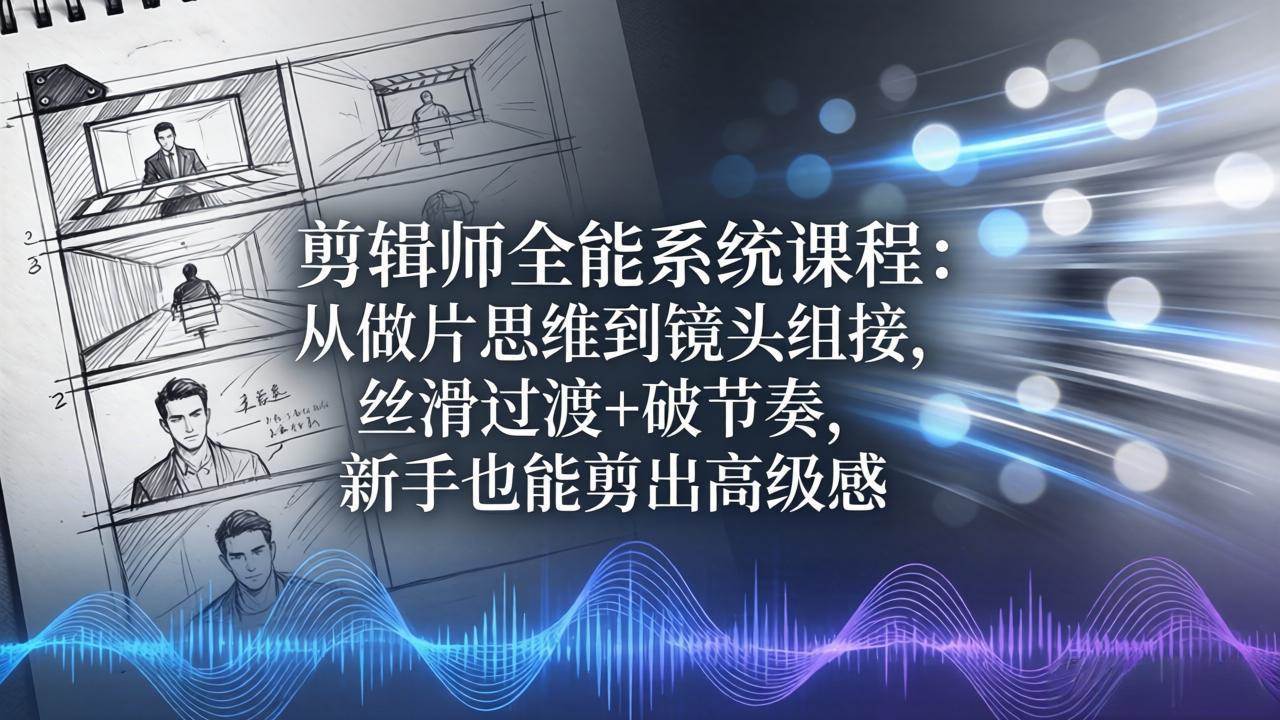 （18260期）剪辑师全能系统课程：从做片思维到镜头组接，丝滑过渡+破节奏，新手也能剪出高级感-洛柒笔记