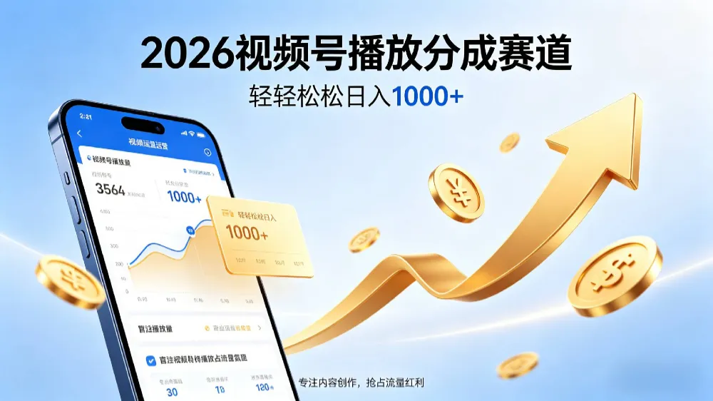 2026做视频号赚分成收益，就选这个赛道，夯爆了，轻松日入1000+-洛柒笔记
