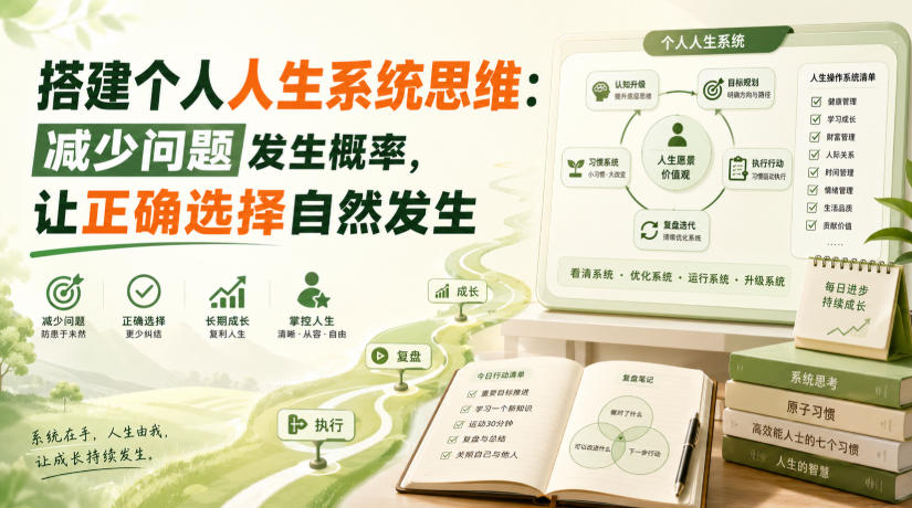 付费文章：搭建个人人生系统思维：减少问题发生概率，让正确选择自然发生-洛柒笔记