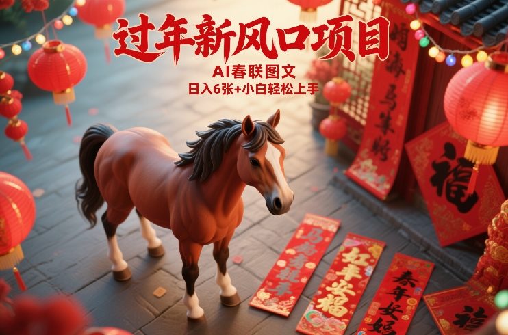 过年新风口项目，用ai春联图文，日入6张+小白轻松上手【揭秘】-洛柒笔记