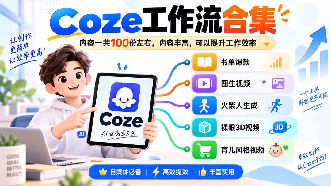 （20440期）Coze工作流合集，内容一共100份左右，内容丰富，可以提供工作效率-洛柒笔记