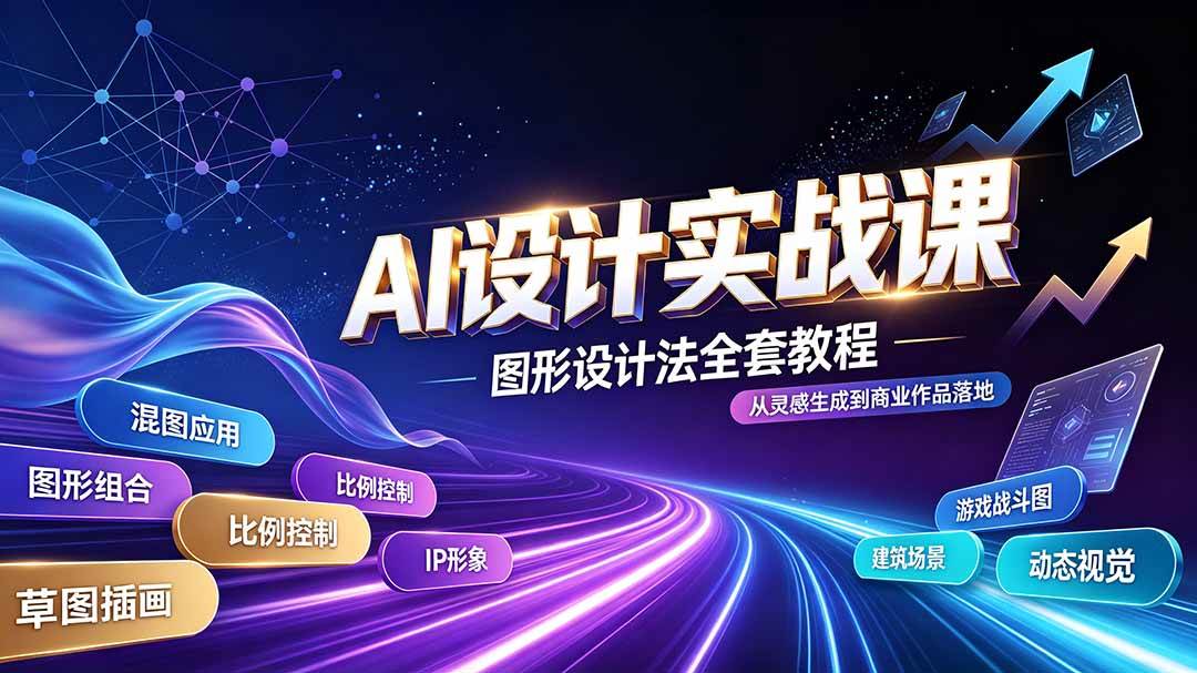 （19554期）AI设计实战课｜图形设计法全套教程，解锁AI工作流技法，精通插画IP、建筑、游戏视觉创作-洛柒笔记