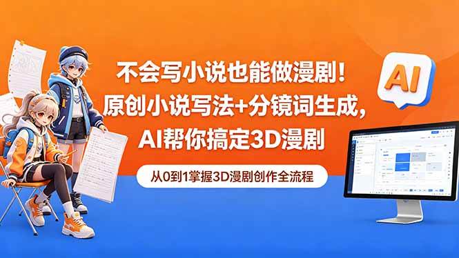 （18512期）不会写小说也能做漫剧！原创小说写法+分镜词生成，AI帮你搞定3D漫剧-洛柒笔记