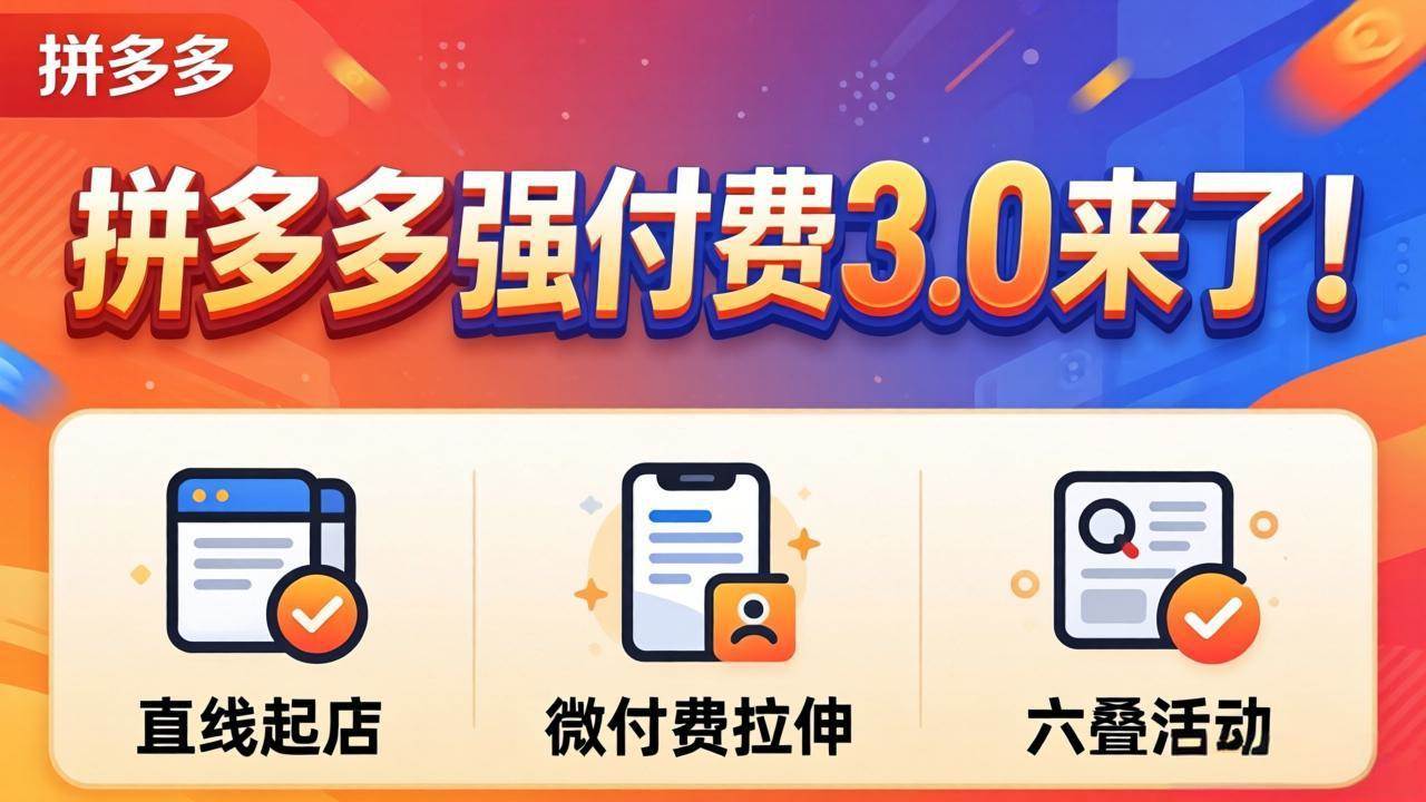 （18284期）拼多多强付费3.0来了（更新4月）直线起店+微付费拉伸+六叠活动，稳定起店破解流量瓶颈-洛柒笔记