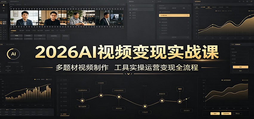 2026AI视频变现实战课：多题材视频制作，工具实操运营变现全流程-洛柒笔记