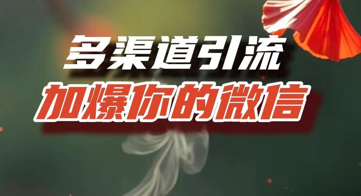 多渠道引流，加爆你的微信，把流量导入到私域，这是每一个想要在互联网赚钱的人必须掌握的底层能力-洛柒笔记