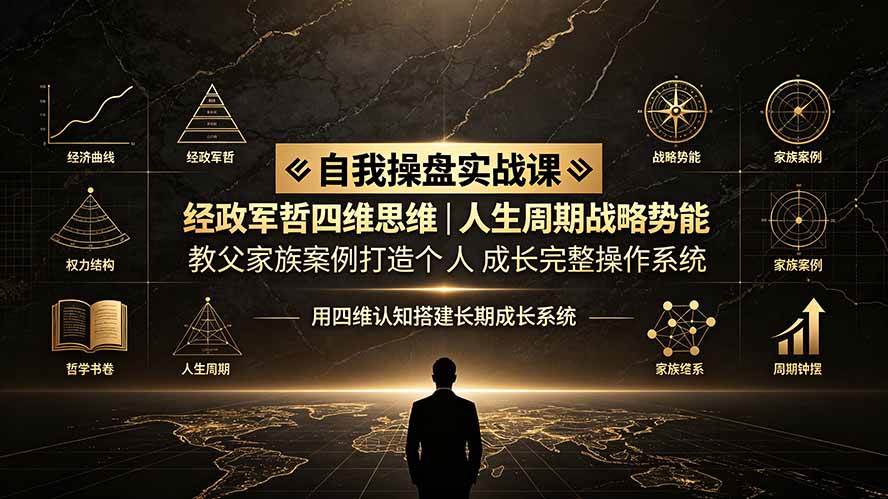 （19398期）自我操盘实战课：经政军哲四维思维｜人生周期战略势能｜教父家族案例打造个人成长完整操作系统-洛柒笔记
