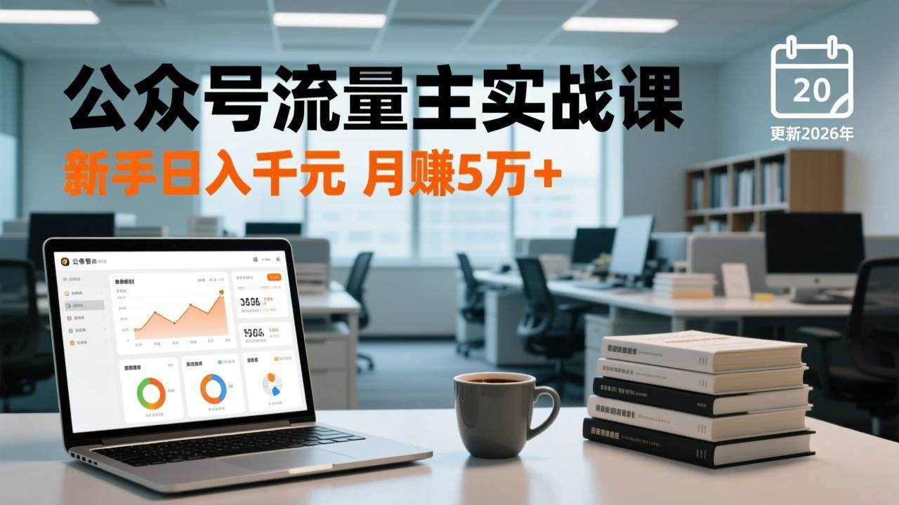 （17144期）公众号流量主实战课，爆文写作、流量池运营、多平台分发，新手日入千元月赚5万+更新2026年-洛柒笔记