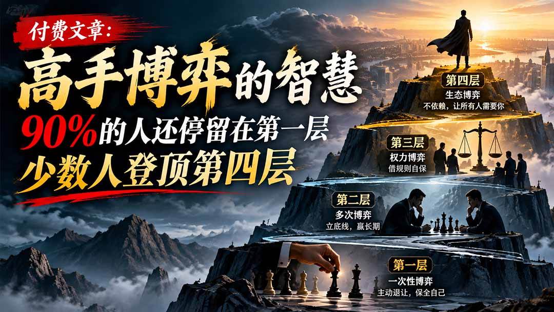 （20628期）【无水印】付费文章：高手博弈的智慧，90%的人还停留在第一层，少数人登顶第四层-洛柒笔记