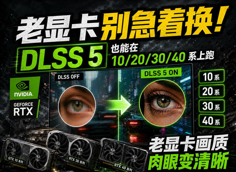 老显卡别急着换！DLSS 5也能在10/20/30/40系上跑，老显卡画质肉眼变清晰