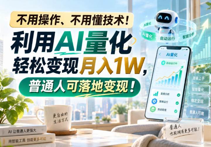 （20429期）利用AI量化轻松变现月入1W，普通人可落地变现，不用操作、不用懂技术！-洛柒笔记